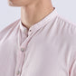 Kyoto Linen Mandarin Shirt in Shiro Pink