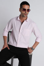 Blush Pink Fine Stripe Cotton Shirt Uri