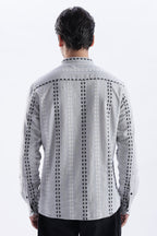 Uri Charcoal Dobby Motif Short Kurta Uri