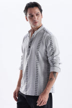 Uri Charcoal Dobby Motif Short Kurta Uri