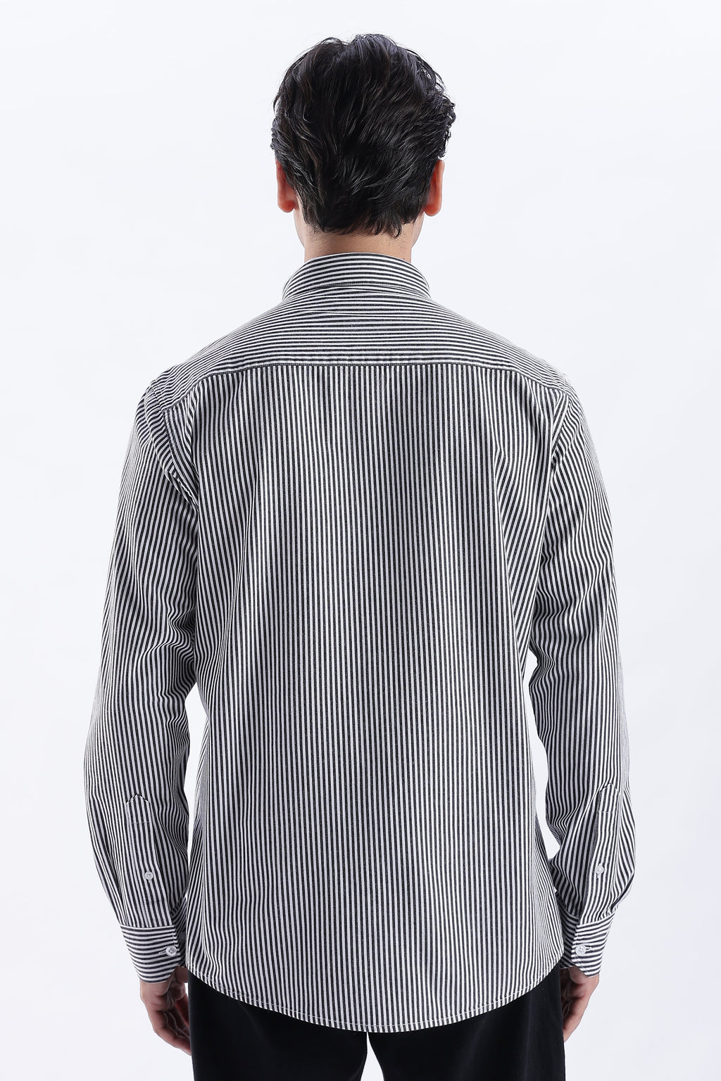 Uri Black Pinstripe Cotton Shirt