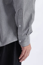 Uri Black Pinstripe Cotton Shirt