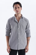 Uri Black Pinstripe Cotton Shirt