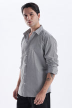 Uri Black Pinstripe Cotton Shirt