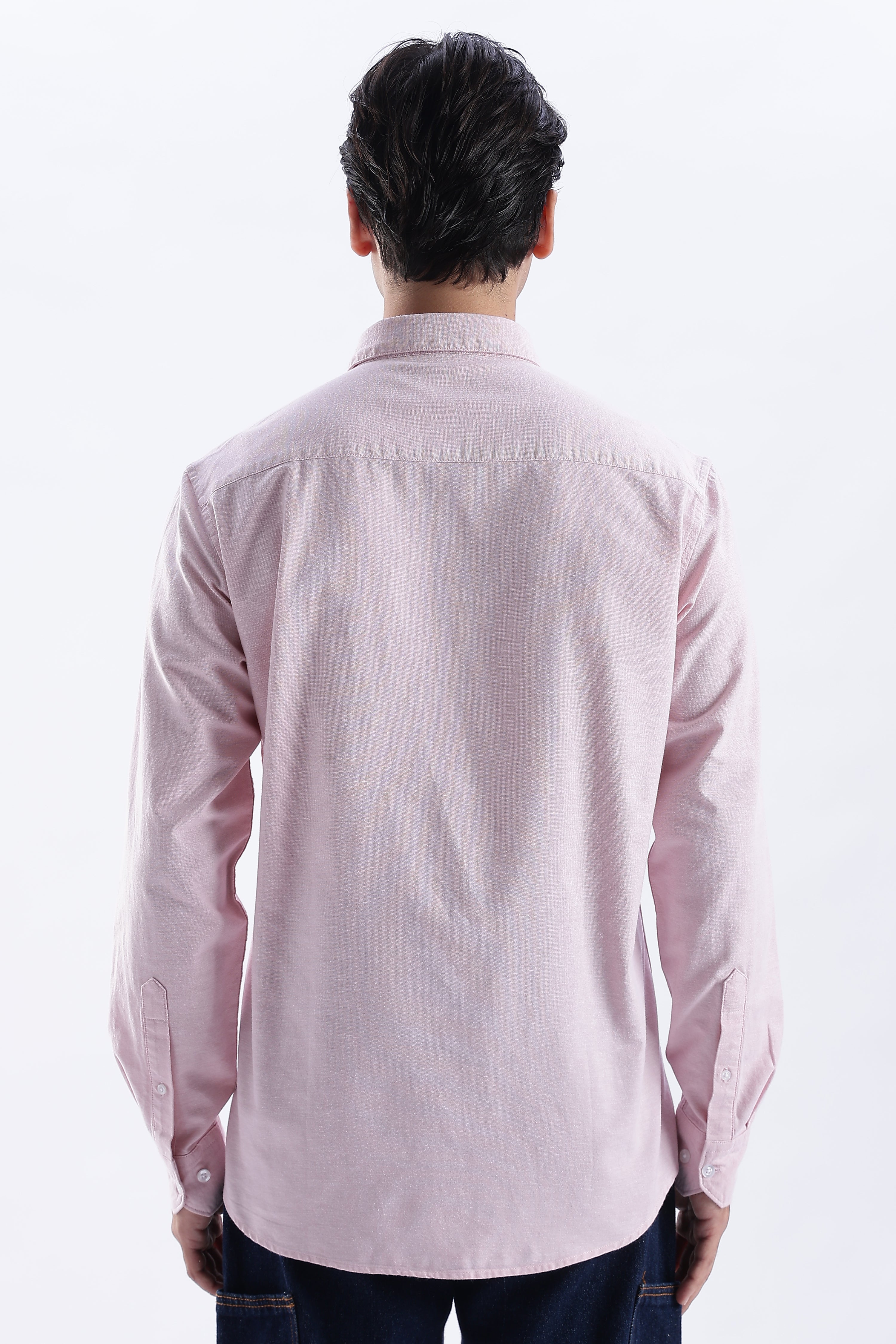 Uri Mauve Spread Collar Oxford Shirt Uri