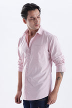 Uri Mauve Spread Collar Oxford Shirt Uri