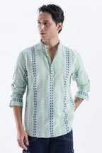 Uri Mint Dobby Motif Short Kurta Uri