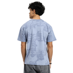 Static Jungle Round Neck Printed Blue T-Shirt FLYAF