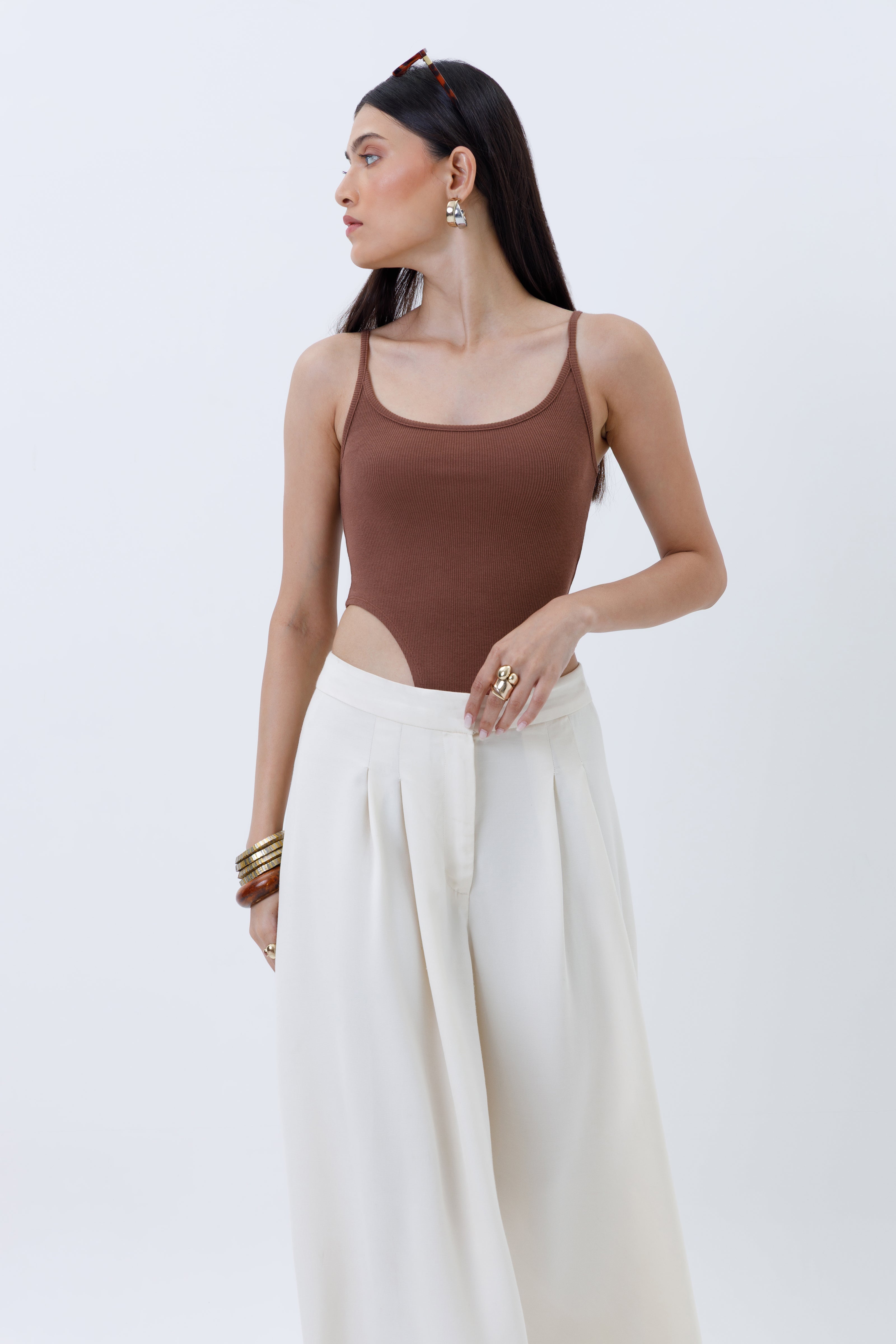 Ribbed High Cut Bodysuit