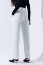 Mid Waist Straight Leg Trousers