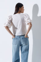 Linen-Blend Blouse