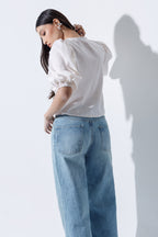 Linen-Blend Blouse