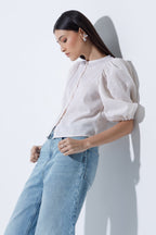 Linen-Blend Blouse