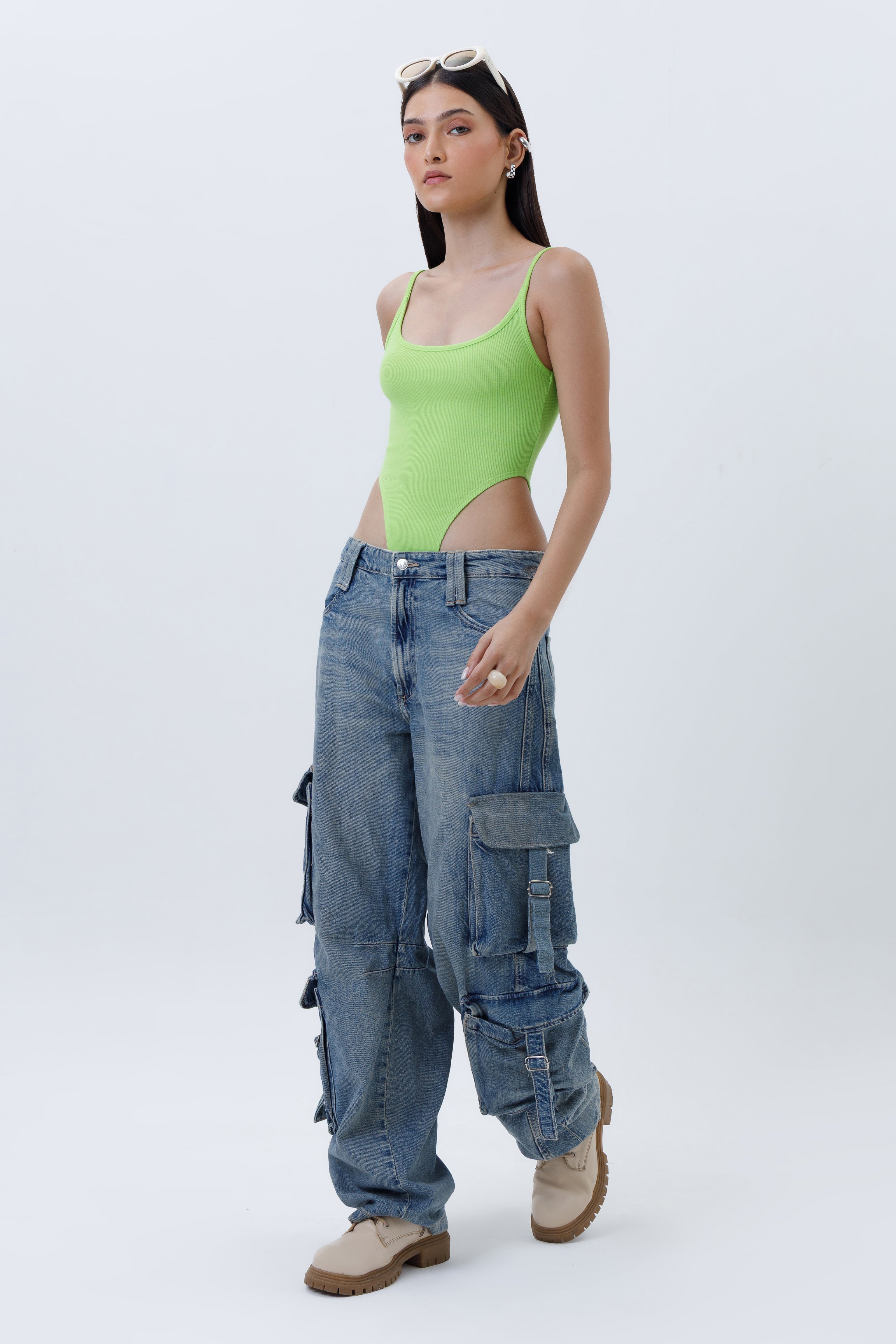 Ribbed High Cut Bodysuit