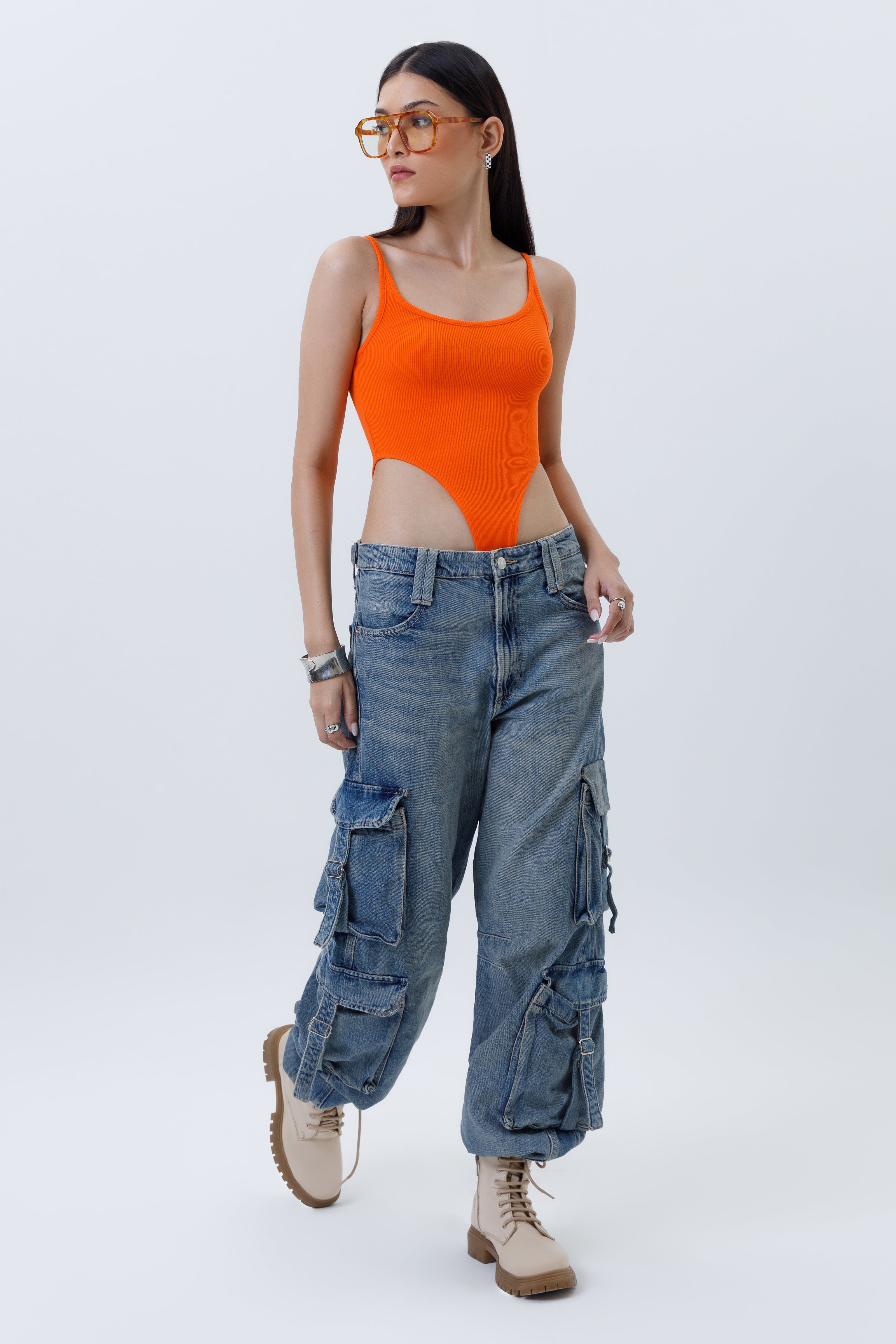 Ribbed High Cut Bodysuit