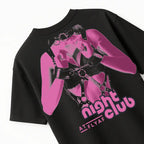 Night Club Round Neck Printed Black T-Shirt FLYAF