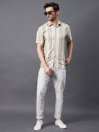 Vertical Stripe Rayon Shirt