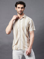 Vertical Stripe Rayon Shirt