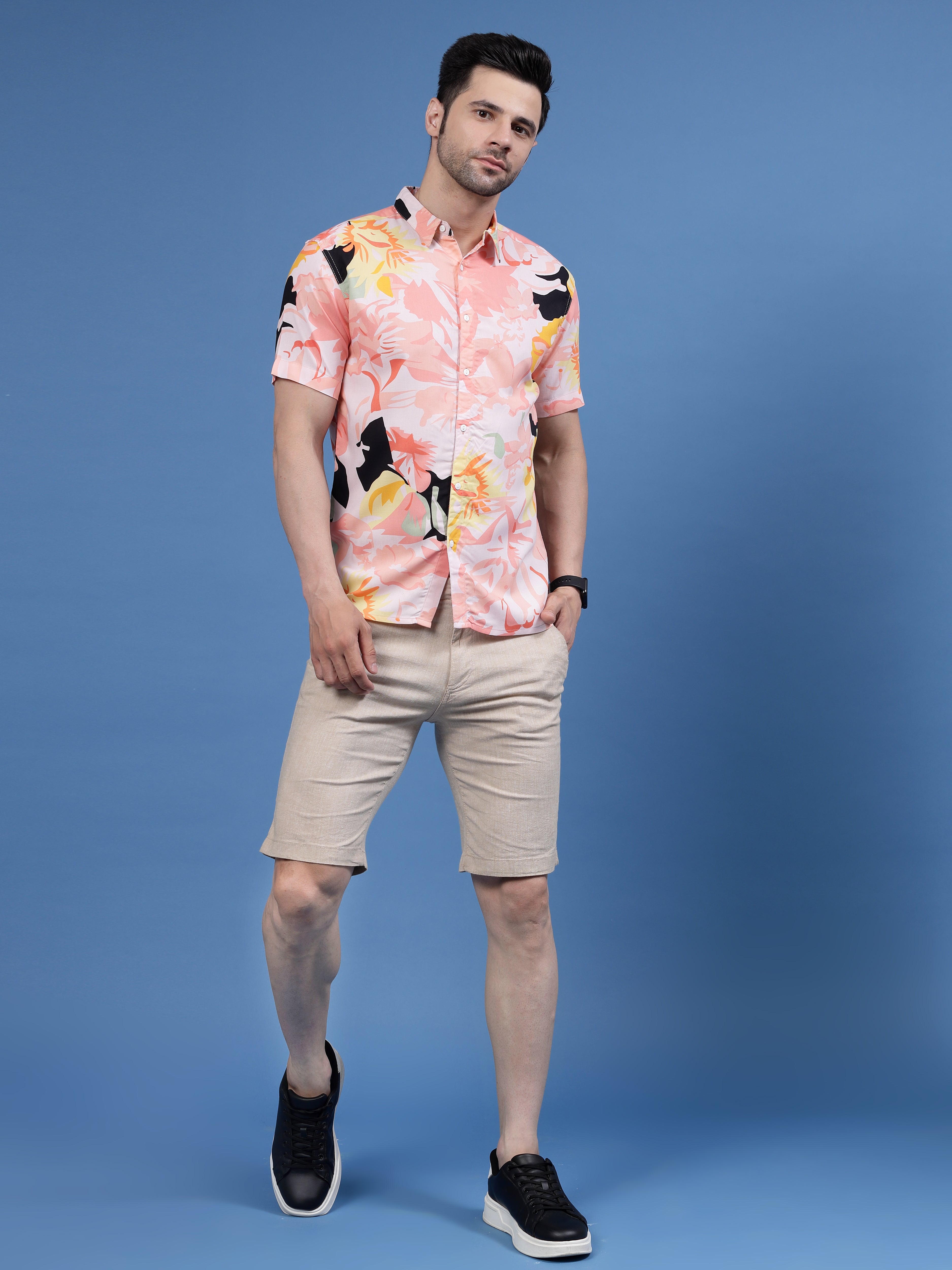 Floral Fantasy Pink Rayon Shirt