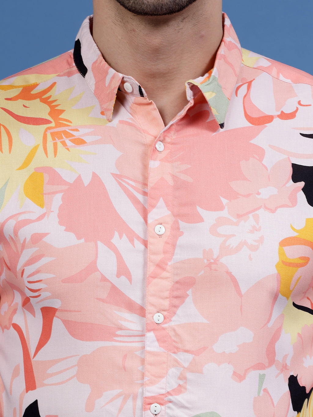 Floral Fantasy Pink Rayon Shirt