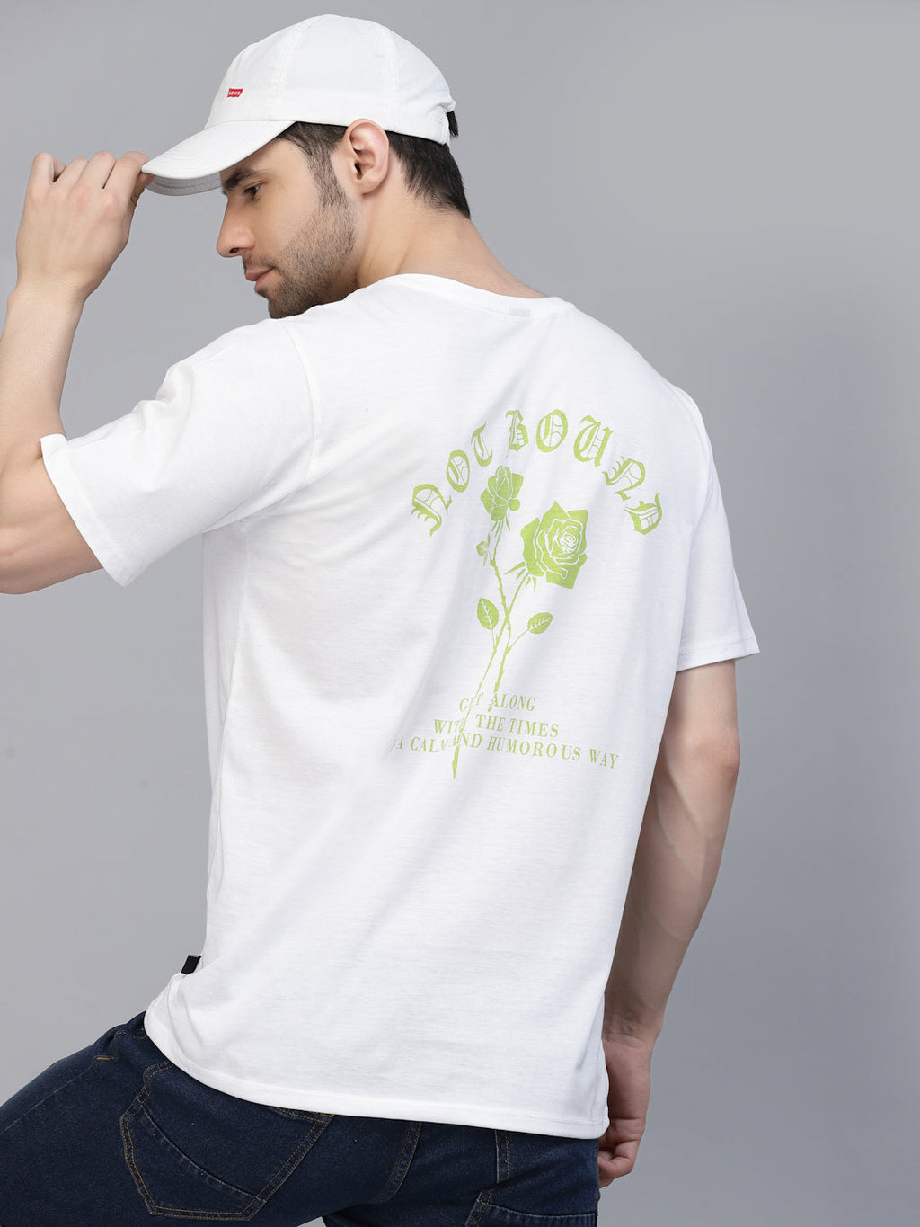 Not Bound Oversized Cotton White T-shirt