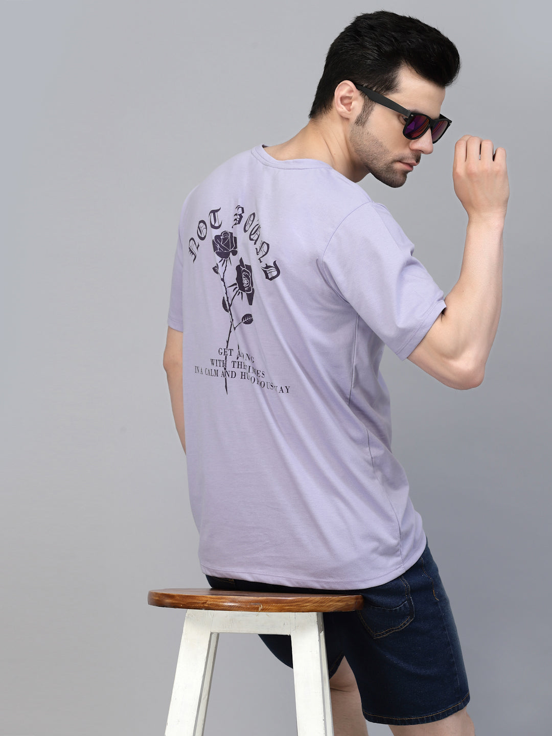 Not Bound Oversized Cotton Purple T-shirt