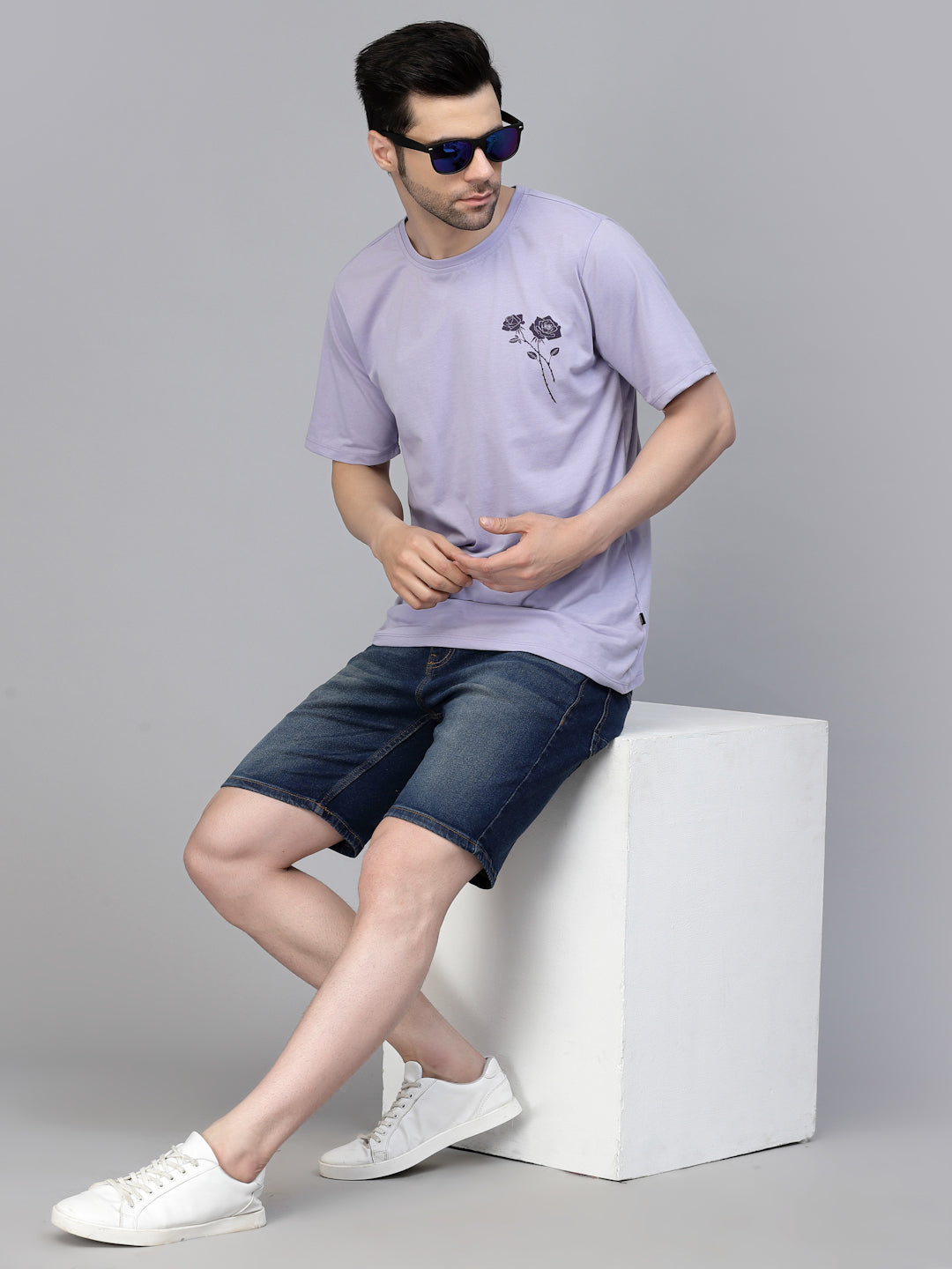 Not Bound Oversized Cotton Purple T-shirt
