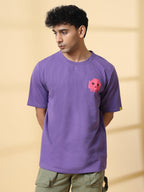 Men Game Over Purple  Oversized Graphic T-shirt