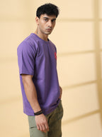 Men Game Over Purple  Oversized Graphic T-shirt