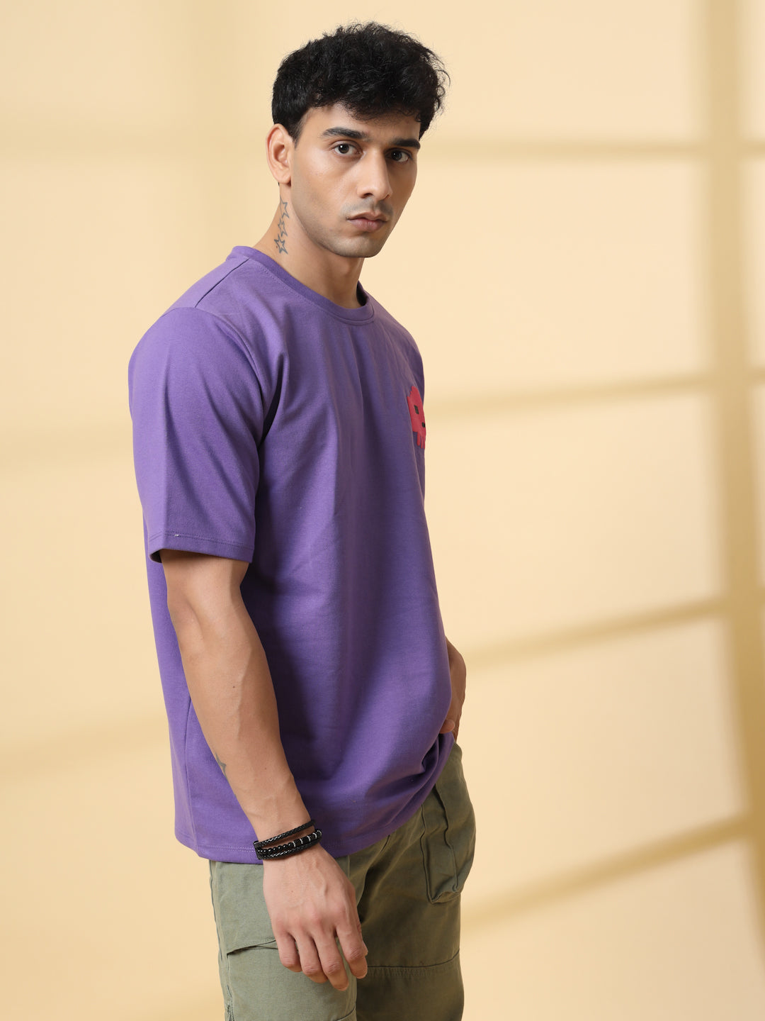 Men Game Over Purple  Oversized Graphic T-shirt