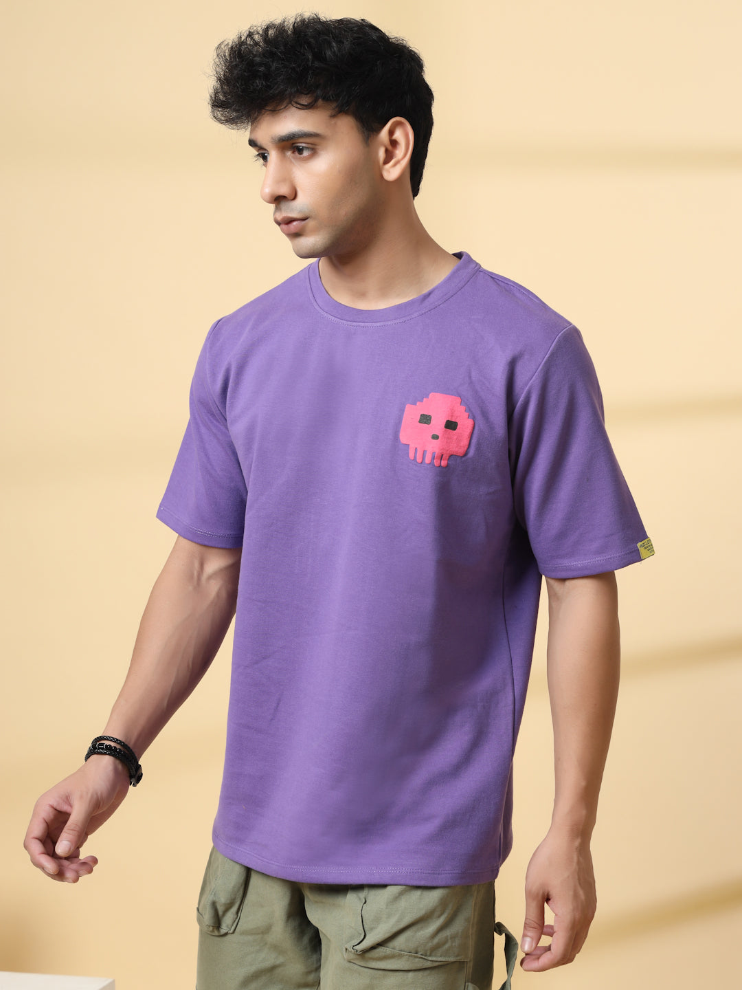 Men Game Over Purple  Oversized Graphic T-shirt