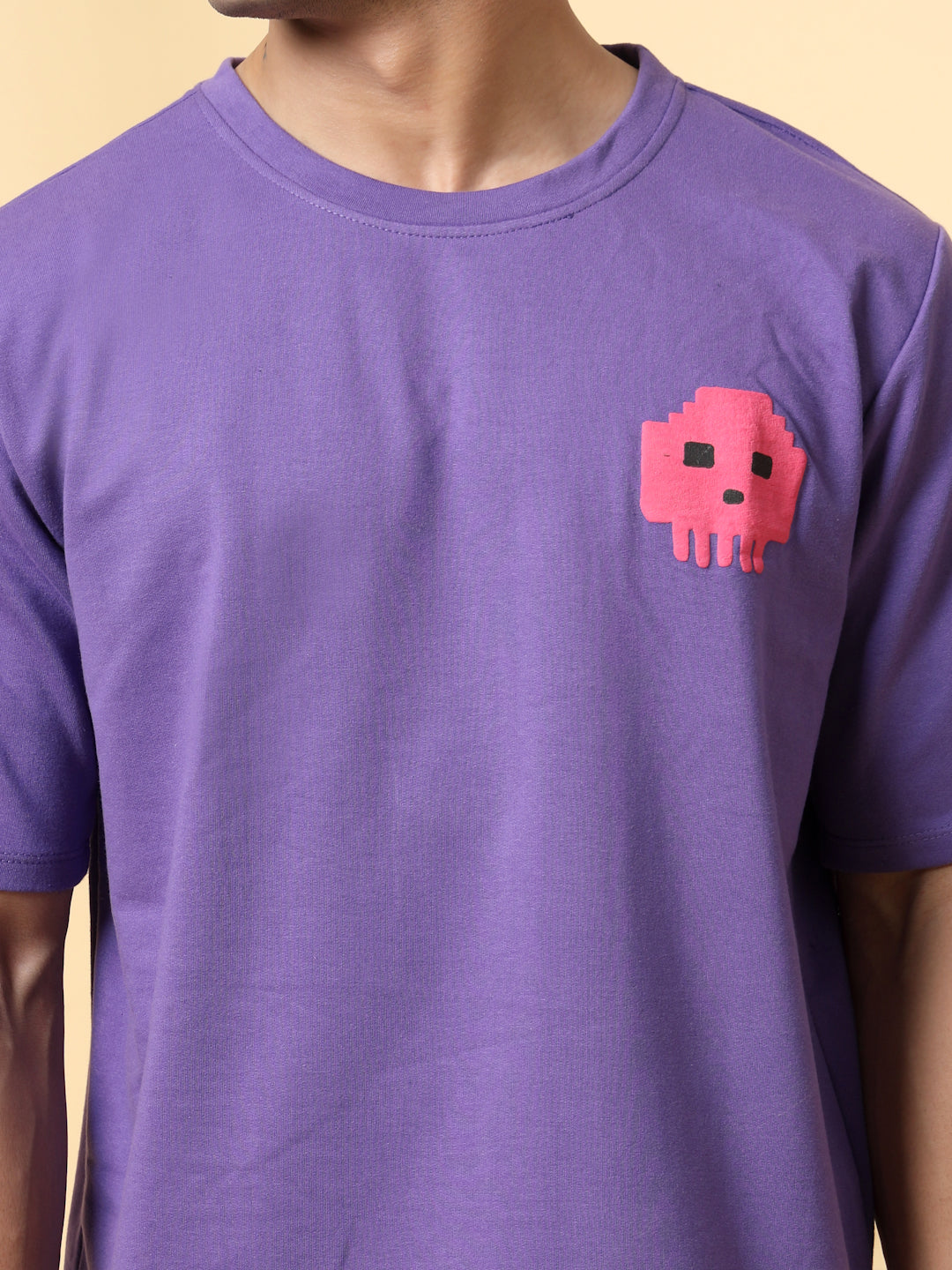 Men Game Over Purple  Oversized Graphic T-shirt