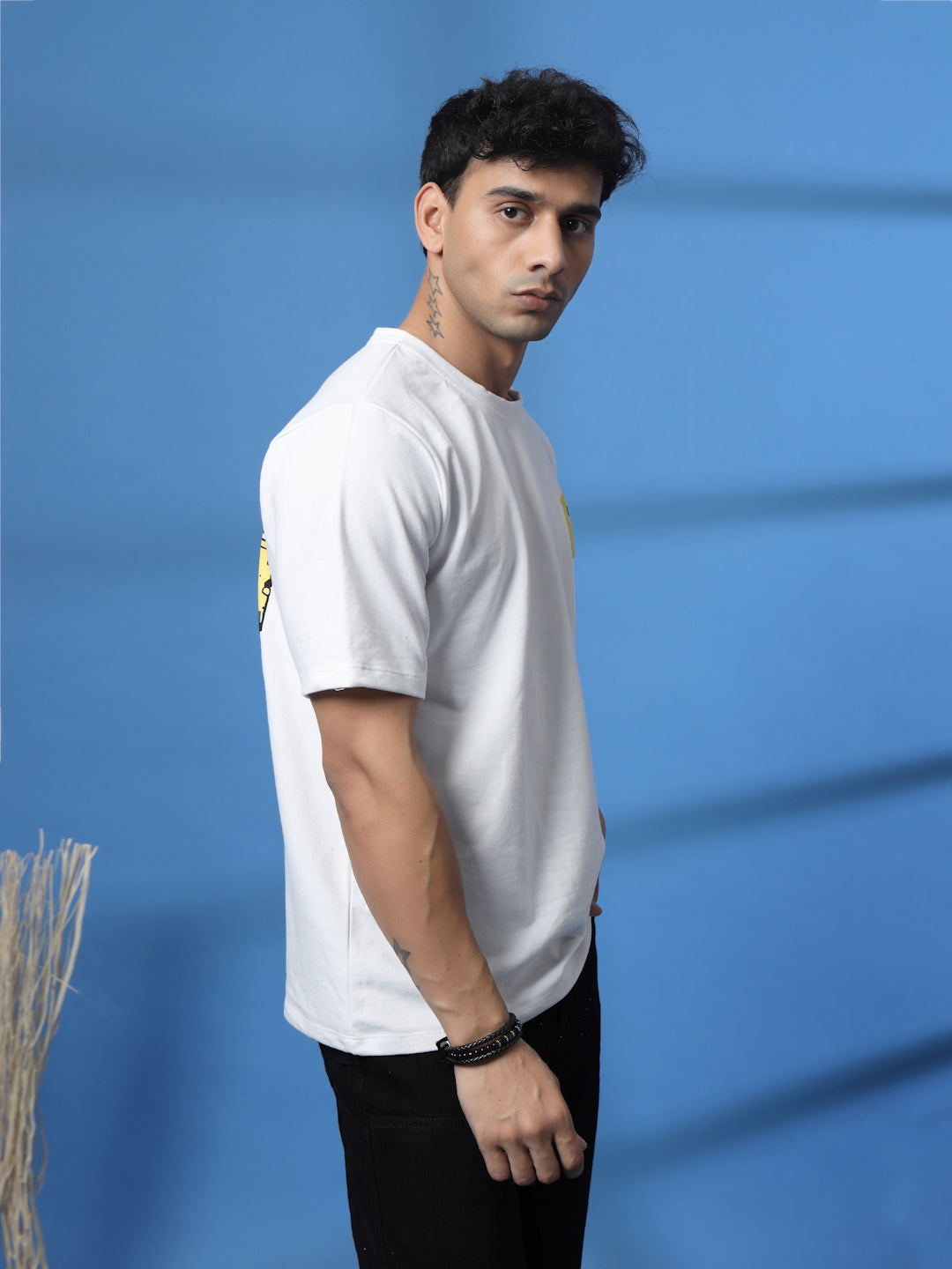 Men Game Over White Oversized Graphic T-shirt