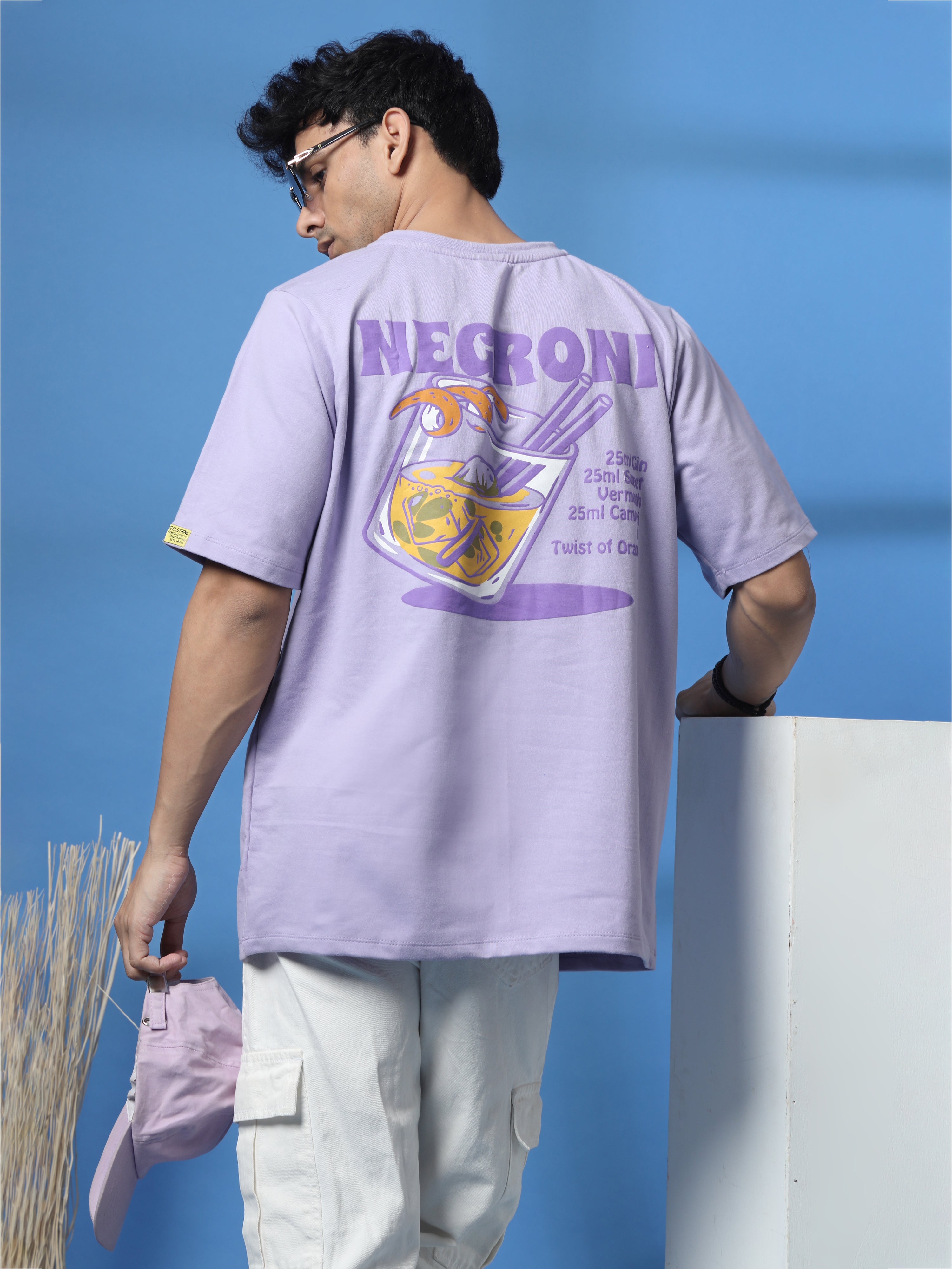 Men Drink in Design Purple Oversized T-shirt