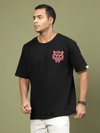 Majestic Tiger Puff Print Oversized White T-Shirt