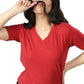 Bamboo V-Neck T-Shirt (Bold Red)