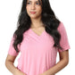 Bamboo V-Neck T-Shirt (Wild Rose)