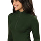 Bamboo Quarter Zip Top (Pine Green)