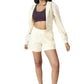 Women’s Organic Cotton Lounge Shorts – High-Waist with Utility Pocket (280 GSM) (Butterscotch)