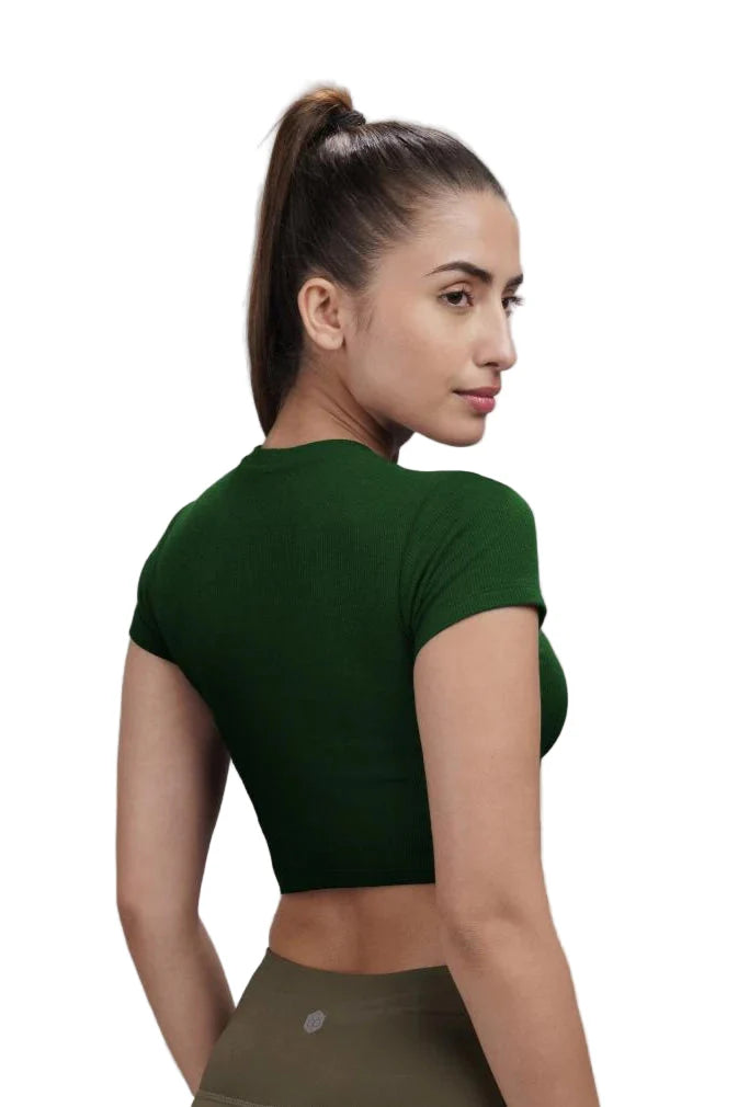 Bamboo Crop Top (Pine Green)