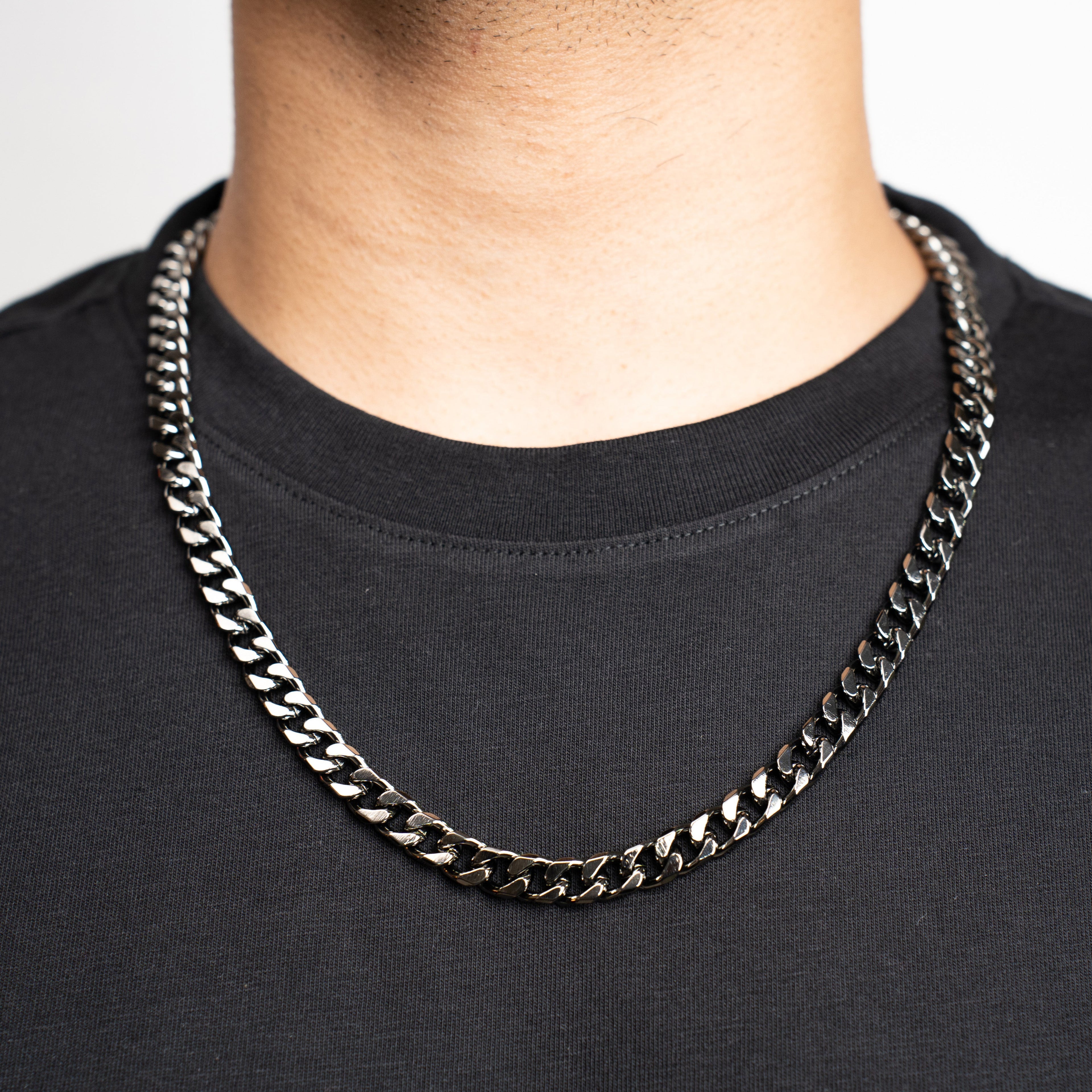 Cuban Neck Chain - 8Mm - Chrome Noir Zach