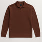 Ottoman Rib Knit Polo in Deep Brown