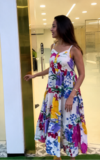 Vibrant Yellow & Blue Summer Sundress