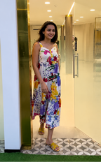 Vibrant Yellow & Blue Summer Sundress