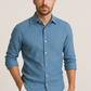 100% Linen Soft Touch Azure Blue Shirt