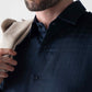 CheckMate Giza Satin Dark Navy Shirt