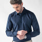 CheckMate Giza Satin Dark Navy Shirt