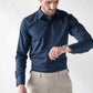 CheckMate Giza Satin Dark Navy Shirt