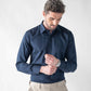 CheckMate Giza Satin Dark Navy Shirt