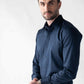 CheckMate Giza Satin Dark Navy Shirt